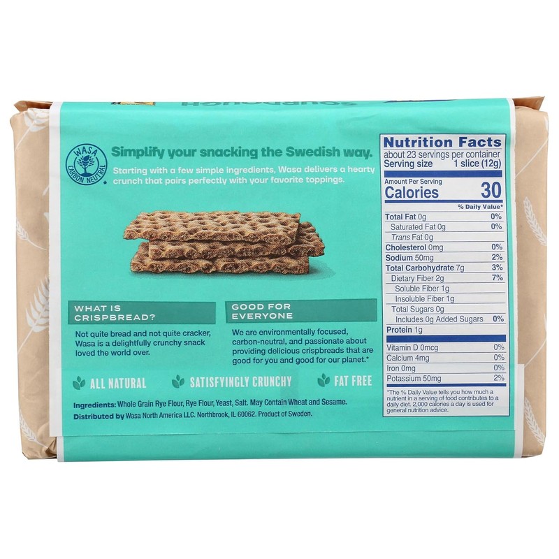 Wasa Flatbread, Crispbread, Sourdough, 9.7 oz (275 g) - 3PC
