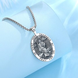 EUDORA Harmony Ball Saint St Christopher / Saint Michael / Saint Benedict / Virgin Mary / St Judas Thaddeus/Archangel Gabriel Raphael Amulet Medallion for Men Women 925 Sterling Silver, Sterling