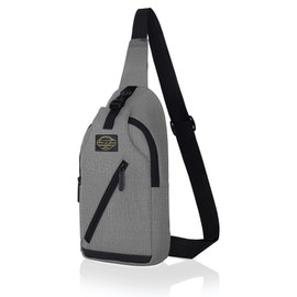 Hudson & James Sling Crossbody Bag for Men, Stylish Chest Shoulder Bag for Men & Women, Adjustable Strap for Commuting Travel Outdoor Activities (Grey Melange)