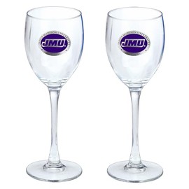 James Madison University Glass Water Goblets – Set of 2 | 12 OZ Goblet Glasses | Expertly Crafted Pewter Glass