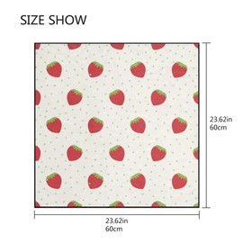 Women's Scarf Silk Strawberry Design Square Hair Scarf Satin Headscarf Neck Head Scarf…