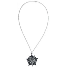 Alchemy Gothic Men's Baphomet Pendant Necklace Black/Silver, One Size, Pewter