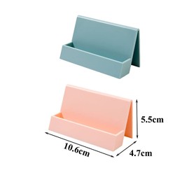 Adipn 3 Pcs Business Card Holder Plastic Name Card Case Business Card Rack for Women Men Office Supplies, Red