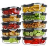 HOMBERKING 10 Pack Glass Meal Prep Containers with Locking Lids,