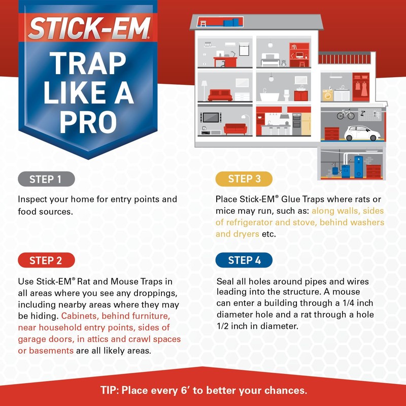 Stick-Em Rat & Mouse Size Glue Trap 10” x 5”