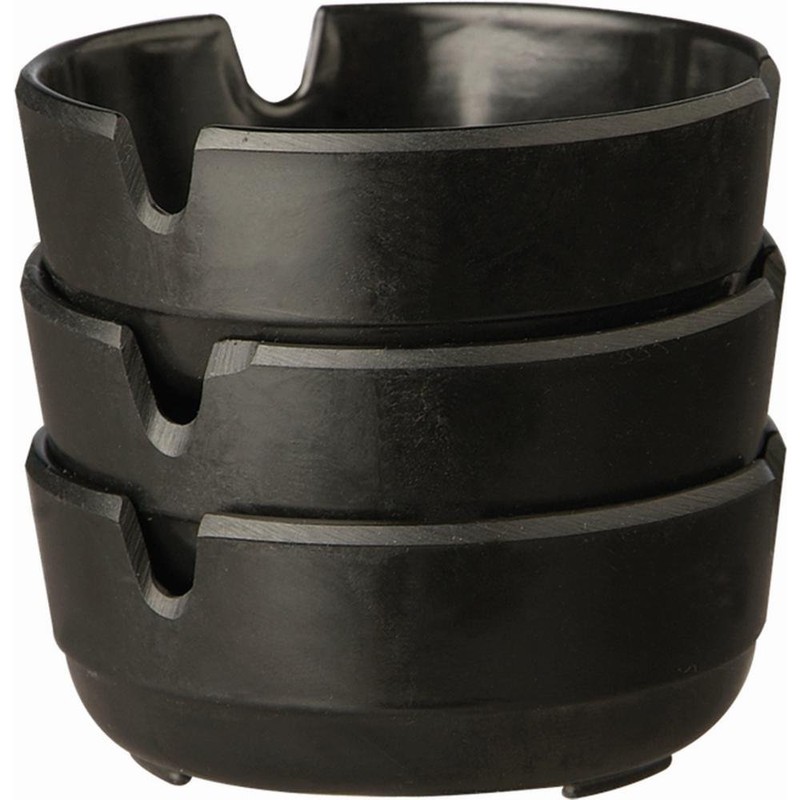 3 pcs. set ashtray, black ca. Ø 7,8 cm, height