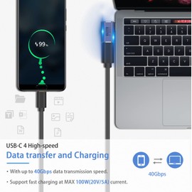 Duttek Right Angle USB C Adapter 40Gbps, USB Type C Adapter, USB C Right Angle Supports 8k@60HZ and 100W fast charging,Compatible with Thunderbolt 3/4 and with USB Type C interface devices (2 pack)