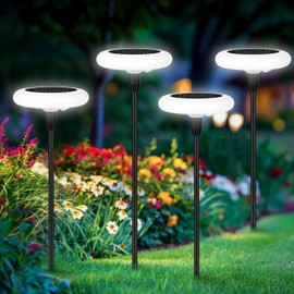 ZWOOS Pack of 4 Solar Lights for Outdoor Garden, RGB Solar Lights for Outdoors, Extra Bright Garden Lights Outdoor with IP65 Waterproof, Suitable for Patios, Flower Pots, Paths, Lighting Decoration