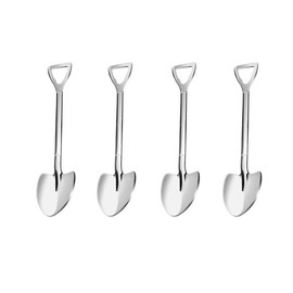 4 Pack Shovel Shape Demitasse Espresso Spoons, 4.7 Inches Stainless Steel Mini Coffee Spoons, Small Spoons for Dessert,Tea, Appetizer, Party Supplies