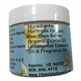 Honolulu Soap Company  -  Plumeria Shea Butter -  2oz Tub Made in the USA