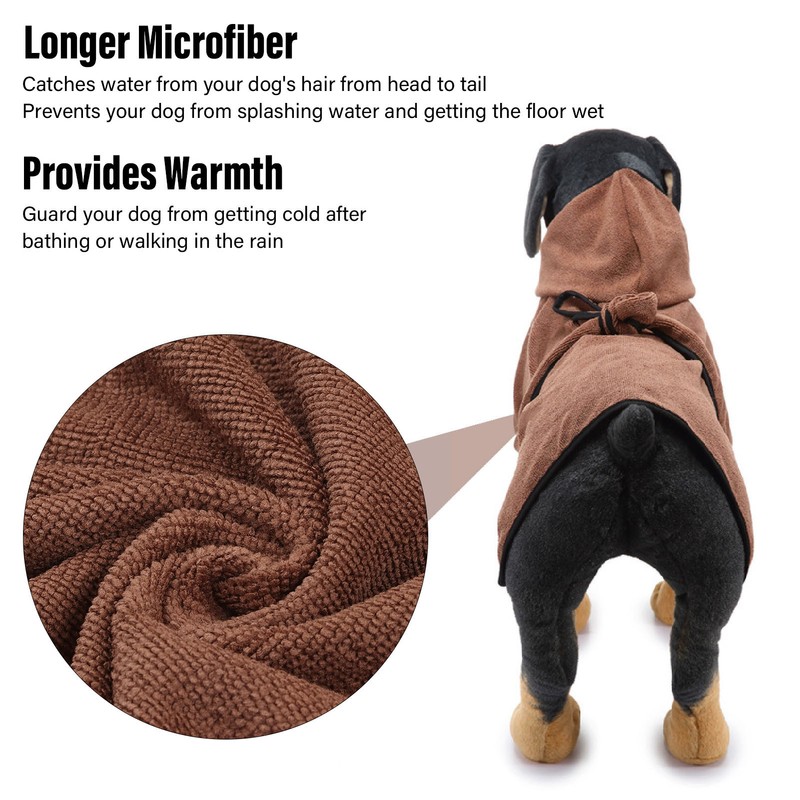 Dog Towel Bathrobe Strong Absorbent Soft Warm Pet Dog Drying