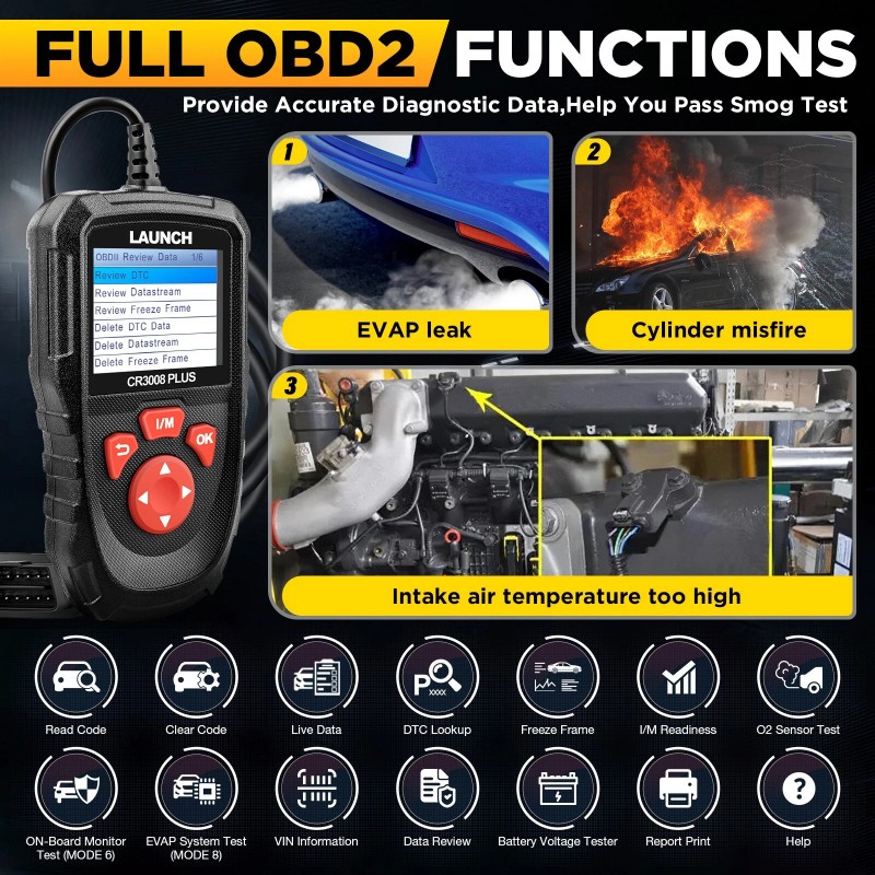 LAUNCH 2025LAUNCH CR3008 PLUS OBD2 Scanner Car Diagnostic Scan Tool
