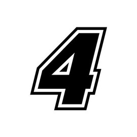 4R Quattroerre.it 13374 Racing Number 4 Moto GP, Black, 10 x 9,5 cm
