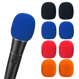 Pack of 8 Pop Protection Microphone Windscreen, Microphone Foam, Antibacterial Pop Protection Foam Cover, Dustproof Microphone Protection for KTV, Family Party, Outdoor, Activities and Stage
