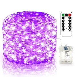 Edew Fairy Light 16FT/5M 50 LED String Lights with Remote and Timer, 8 Modes Outdoor Firefly Lights Wire Lights Battery Operated Starry Lights for DIY Party Wedding Festival