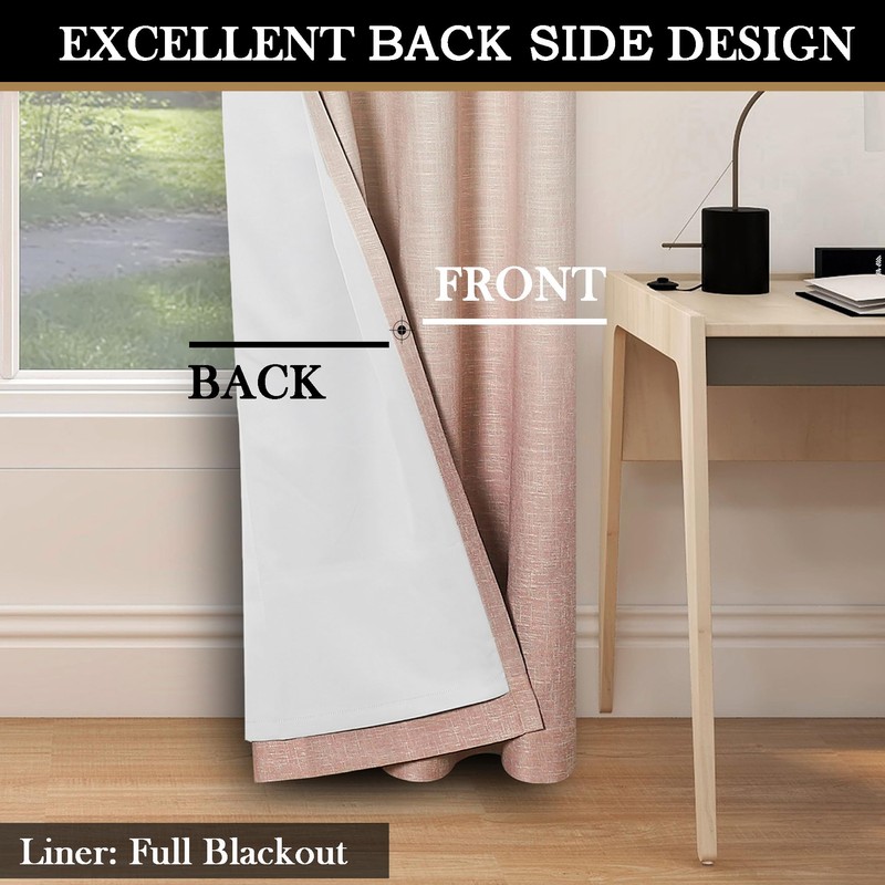 Ombre Full Blackout Window Curtain Panels Thermal Insulated Noise Reduction