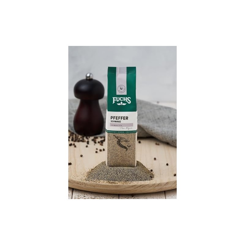 Fuchs Spices - Pepper Black Ground in Recyclable Refill Bag