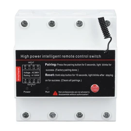 Smart Switch, 3 Phase Intelligent Remote Switch 3KM Long Distance AC380V Pump Motor Control Switch with Remote Controller for Garage Doors Security System Equipment Flame