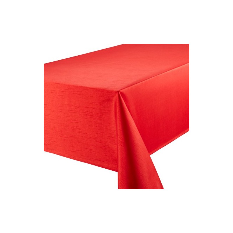Casual Dining 70 x 90-inch Faux Silk Oblong Tablecloth, Red