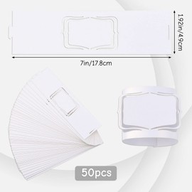 URROMA Napkin Rings, 50 Pcs White Name Napkin Ring Holder Household Napkin Buckle for Table Decor, Wedding, Xmas, Party Dinner, Thanksgiving