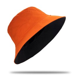 YAMEE Fishing Hat Unisex Reversible Oversized Sun Hat Men's Large Head Wide Brim Fishing Hat Men Cotton Fishing Hat Sun Protection Fishing Hat Men for Outdoor Activities Fishing Camping, black/orange