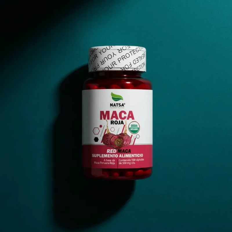 Maca Roja Peruana Red 100 Cápsulas Fertilidad Energía Antioxidante Antidepresivo