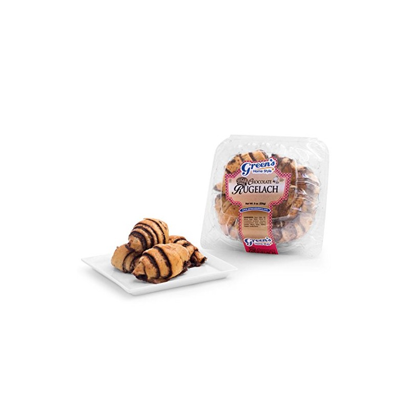 Green's Bakery Sugar-Free Kosher Chocolate Rugelach Pastry - 8 oz.
