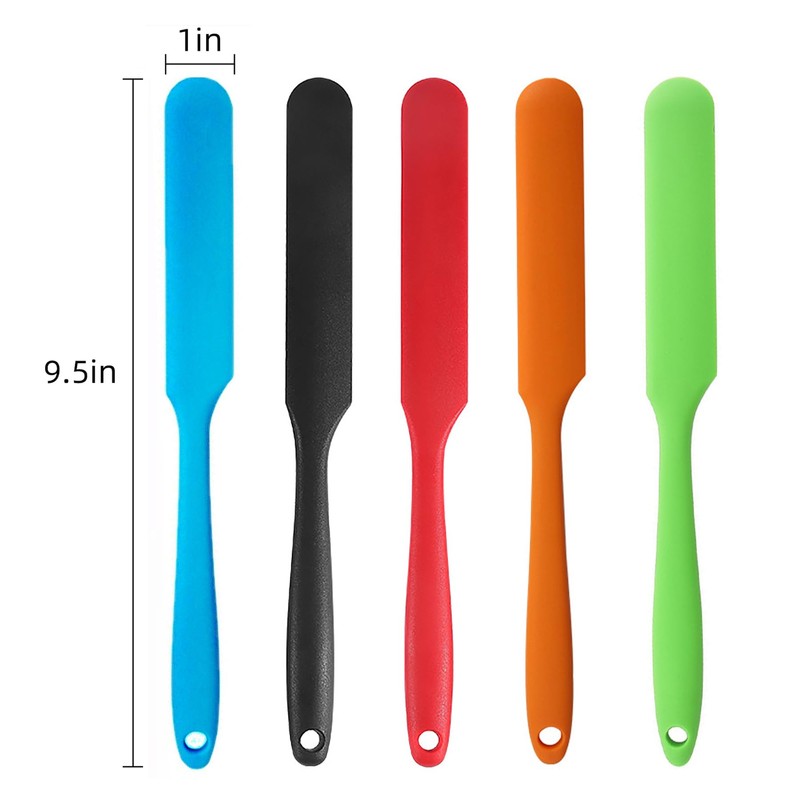 Jar Spatula,Sourdough Spatula with Long Handle,Silicone Skinny Spatula Scraper for