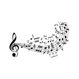 Sgphrzlt Vinyl Music Notes Wall Decal Sticker Peel and Stick, Removable Dance Themed Musical Art Decor for Home Studio Classroom Club, Large Black Musical Mural Wallpaper Decoration DIY