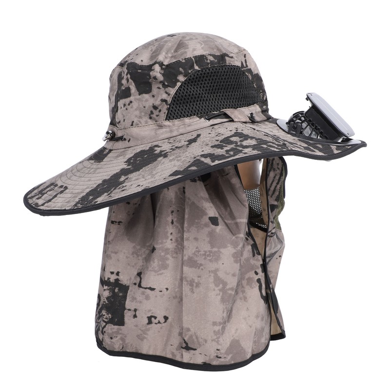 Wide Brim Solar Fan Hat Outdoor Fishing Sunscreen Quick Drying