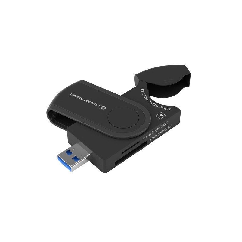CONCEPTRONIC BIAN04B 4-in-1 USB 3.0 Card Reader, SD/SDHC/SDXC x 2,