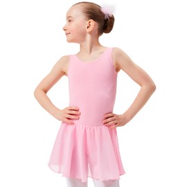 tanzmuster Girls' Sleeveless Ballet Dress - Minnie - EU Size 92-170 - Soft Cotton - Chiffon Skirt - Ballet Jersey for Children, pink