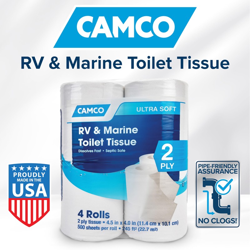 Camco Camper & RV Toilet Paper - 16-Rolls - 2-Ply