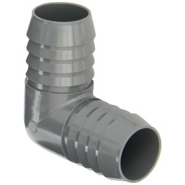 Spears 1406 Series PVC Tube Fitting, 90 Degree Elbow, Schedule 40, Gray, 1-1/4" Barbed