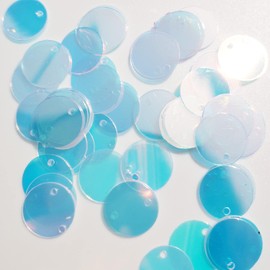 Flat Round Sequin Paillettes Iridescent Transparent Loose Sequins Crystal Iridescent Spangles for DIY Crafts, Embroidery 200pack