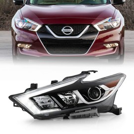 ACANII - For [Halogen model] 2016-2018 Maxima S|SL|SV Factory Style LED DRL Projector Headlight Headlamp Driver Side