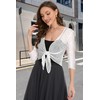 Women Crop Cardigan Sheer Mesh Bolero Shrug for Dress Tie