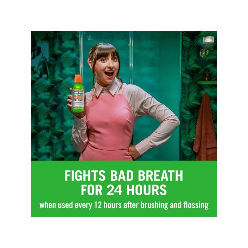 TheraBreath Fresh Breath Mouthwash, Mild Mint, Alcohol-Free, 1 Liter (33.8