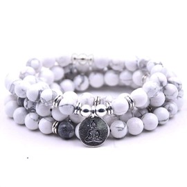 Self-Discovery Natural 108 Beads Mala Bracelet Necklace Jewelry Meditation Yoga Charm, Stone, Stone