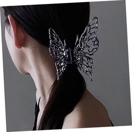 Healvian Black Hair Clips Claw Clips for Hair Butterfly Hair Claws Black Metal Butterflies Claw Clips