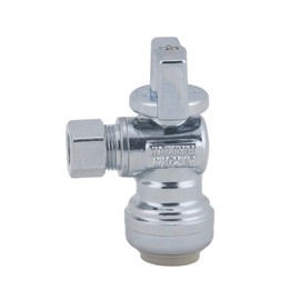 LD Valve-1/4 Turn Push-Fit Straight Stop Valve,1/2-in Push Fit Ptc x 3/8-in OD Compression Brass Straight Water Valve,Chrome Plated Str Supply Shut Off Valve for Faucet or Toilet Installation (2-Pack)
