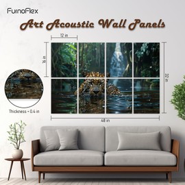 FurnoFlexArt Acoustic Panels Tiles Decorative Room Sound Proof Foam Absorbing Panels Noise Dampening Canceling Reducing Blocker for Walls (Jungle Hunter)