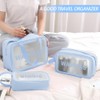 Pack of 3 Transparent Toiletry Bag, Toiletry Organizer Wet Dry