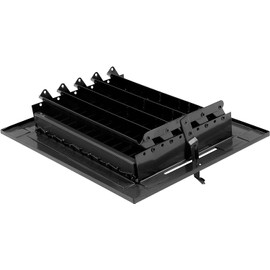 14"w X 8"h Adjustable AIR Supply Diffuser - HVAC Vent Cover Sidewall or Ceiling - Grille Register - High Airflow - Black [Outer Dimensions: 15.75"w X 9.75"h]