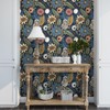 Boho Wallpaper Peel and Stick, Dark Vintage Floral Contact Paper,