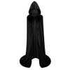 LHJ Cloak with Hood Costume Hooded Cape Crushed Velvet for