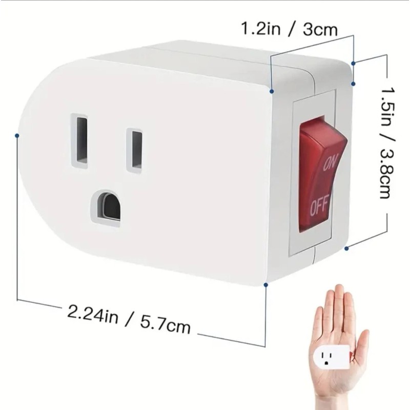 KL 4pc Wall Outlet 3Prong AC Power 1 Port Adapter