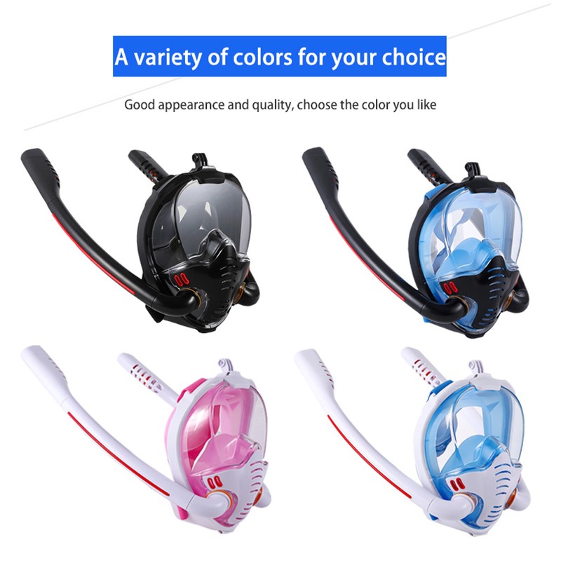 Snorkeling Mask Double Tube Silicone Full Drying Diving Mask Adults