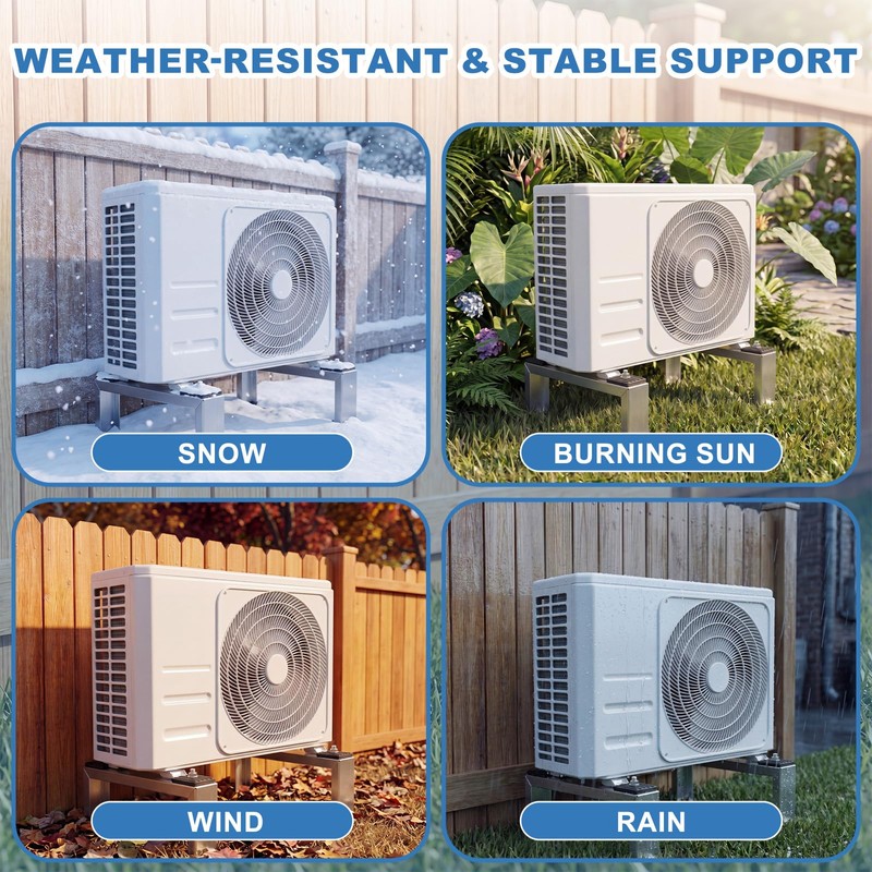 Mini Split Ground Stand for 9000-24000 BTU Ductless 4''h Minisplit