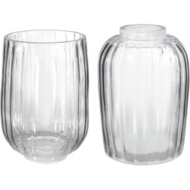 Aspen Creative 23523-60-2A, Clear Glass Shade for Lighting Fixture, Pendant, Vanity, Wall Light, Size: 4-1/8" D x 5-7/8" H, Set of 2